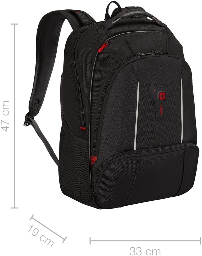 WENGER Carbon Rucksack, Notebook, Organizer, Kofferriemen, Damen Herren, Büro Business Uni, Schwarz
