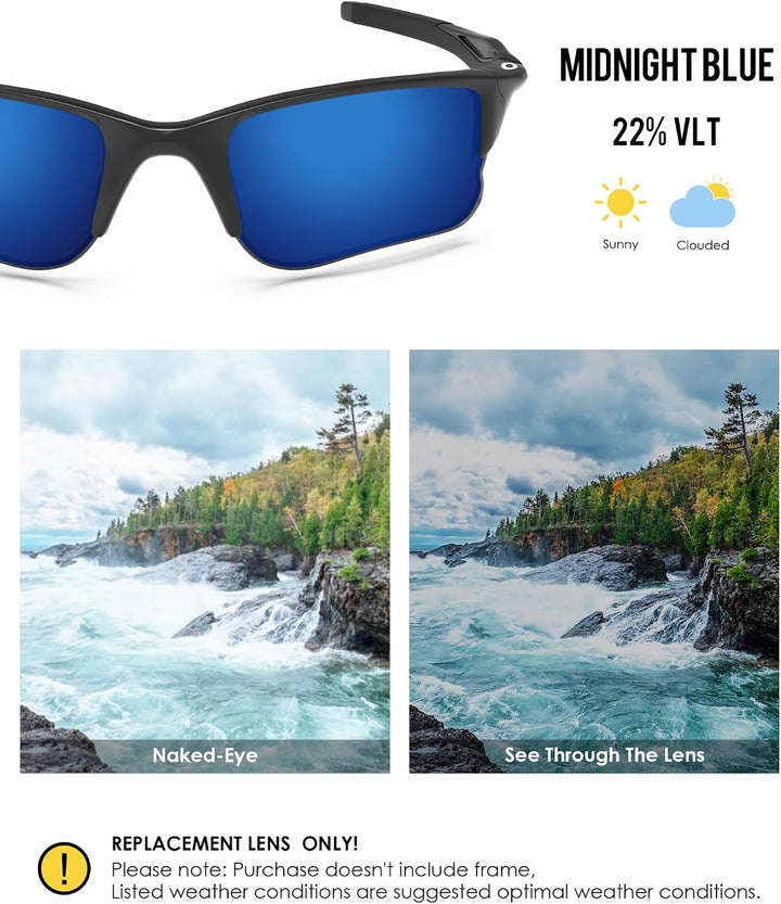 BlazerBuck Anti-salz Polarisierte Ersatzgläser für Oakley Half Jacket 2.0 XL OO9154 Mitternachtsblau