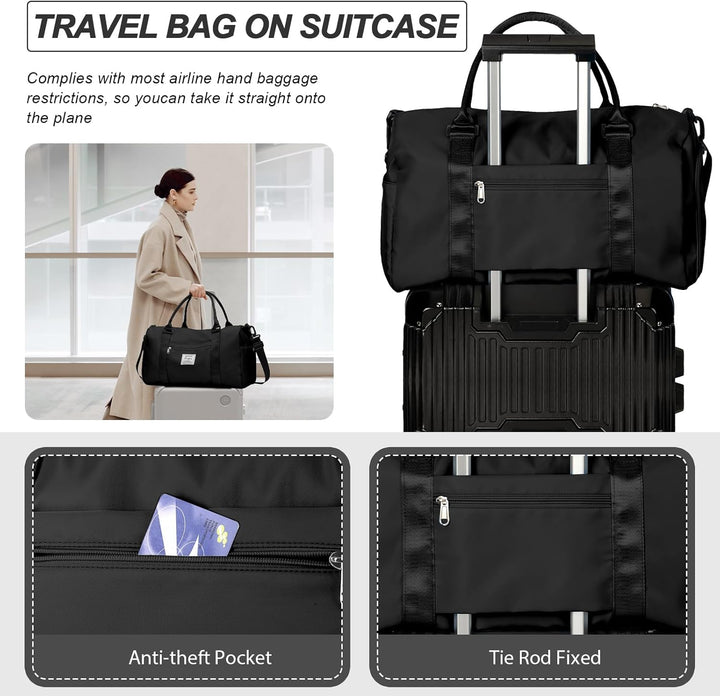 HYC00 Sport Duffel Bag Damen Handgepäck Sporttasche für Damen Herren mit Nassfach & Schuhfach, Reise