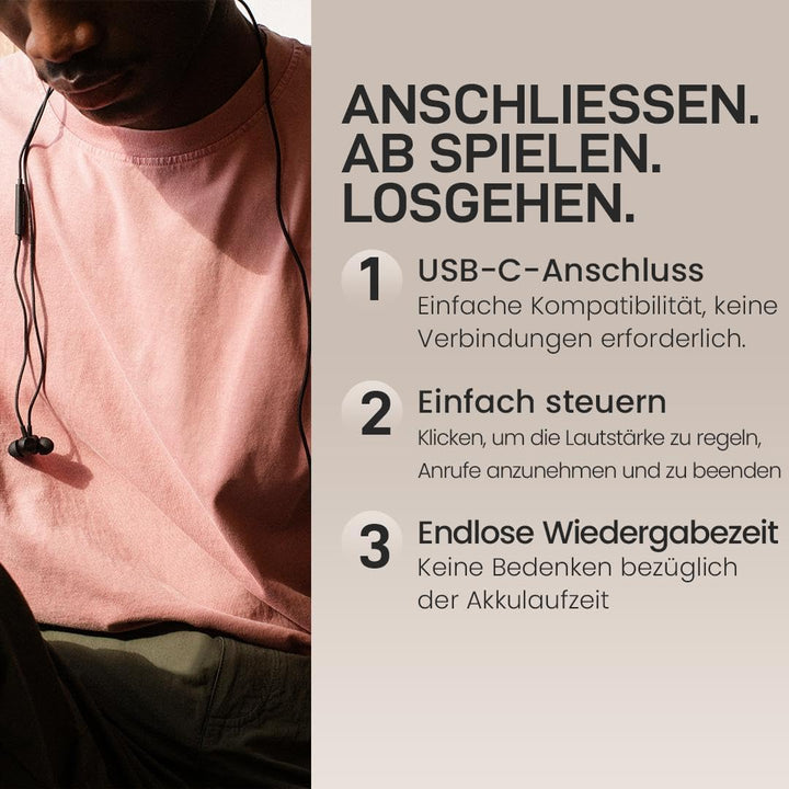 sudio V3 Essential Wired Kopfhörer mit Kabel | In Ear Kopfhörer mit USB-C Anschluss | Geflochtenes,