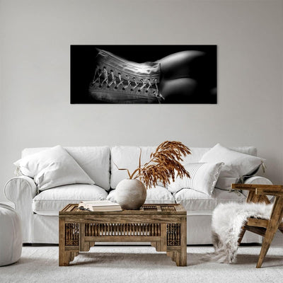 Bilder auf Leinwand 100x40cm Leinwandbild Weiblicher Körper Leder Korsett Frau Gross Wanddeko Bild S