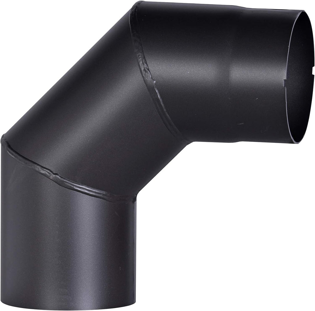 FIREFIX R120/BO Ofenrohrbogen aus 2 mm starken Stahl (Rauchrohr) in 120 mm Durchmesser, für Kaminöfe