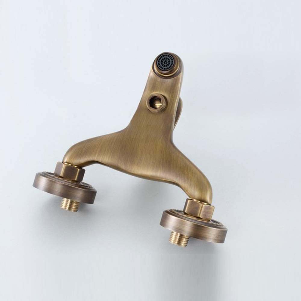 HomeLava Duscharmatur Wandmontage Einhand mit Handbrause in Antik Messing Mit Duschstange, Mit Dusch