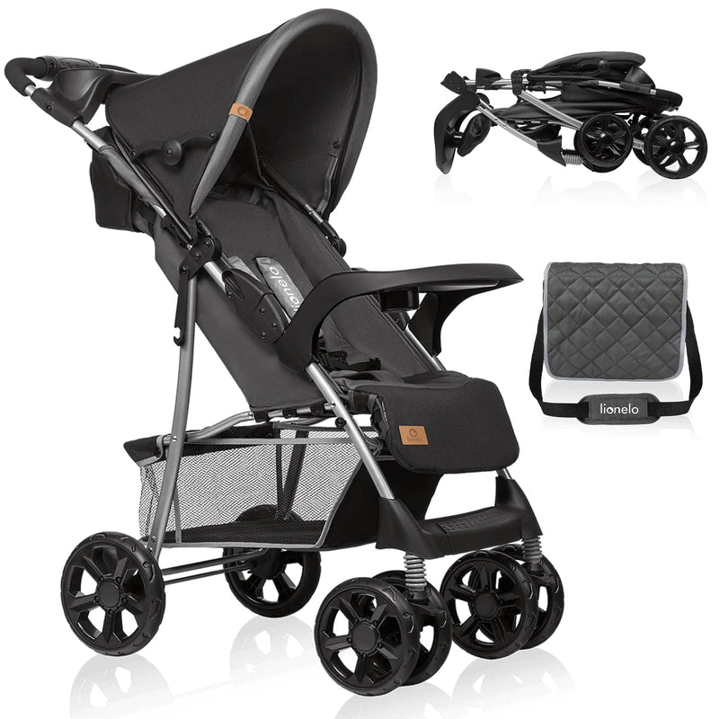 LIONELO Emma Plus Kinderwagen bis zu 15 kg, Kindersportwagen, leicht modern klein Buggy mit Liegepos