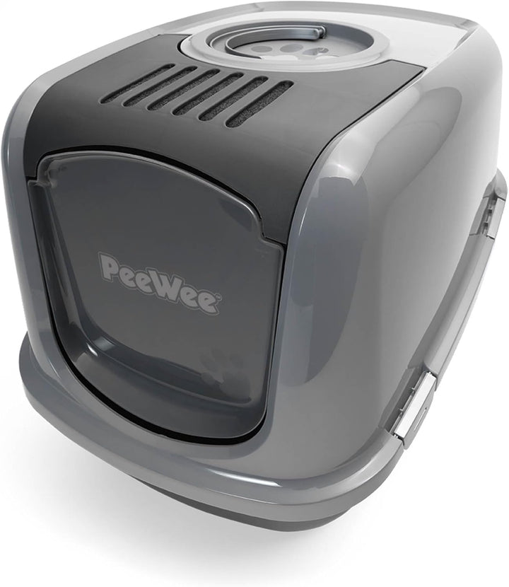 PeeWee Katzentoilette XXL EcoDome Katzenklo mit Haube Katzen WC geschlossen inkl. 3kg Streu Holzpell