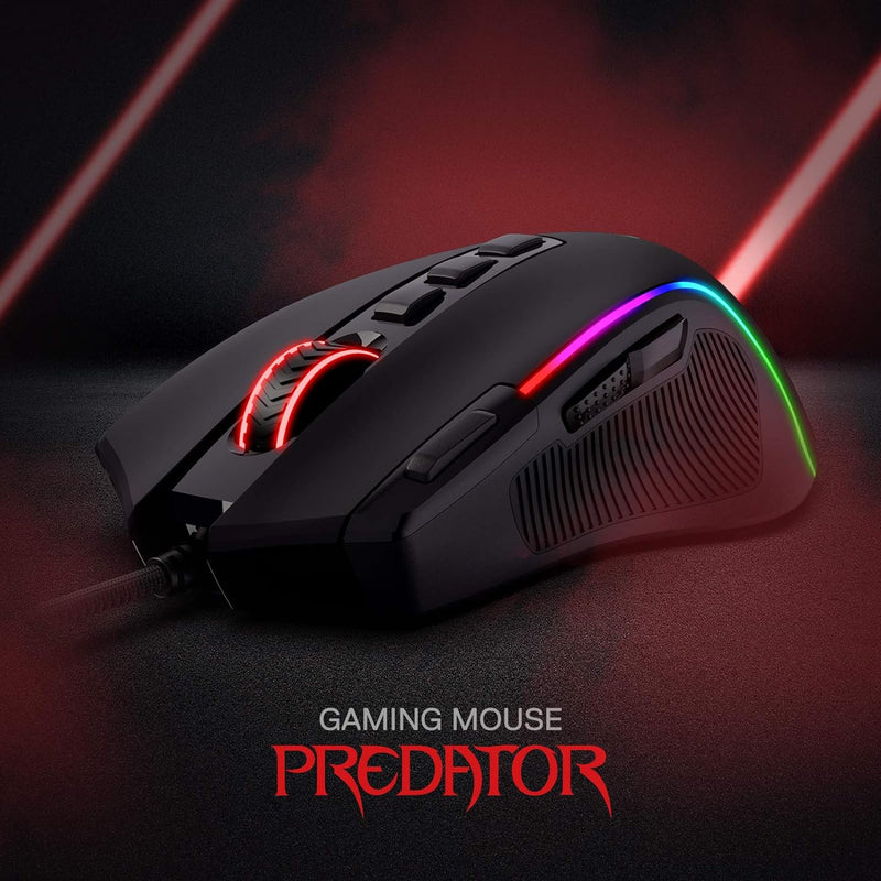 Redragon M612 Predator RGB Gaming Maus, 8000 DPI kabelgebundene optische Gamer-Maus mit 11 programmi