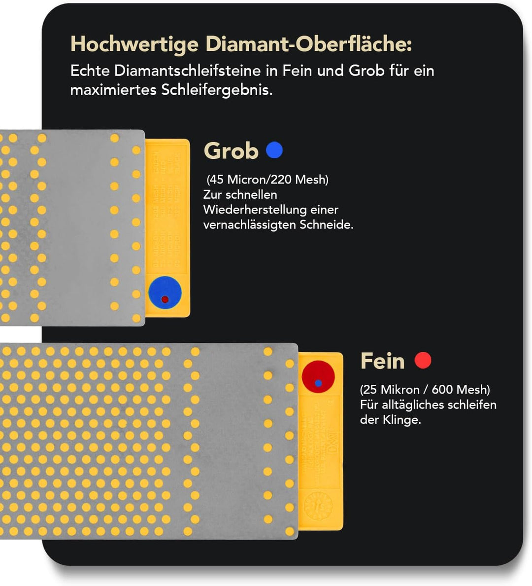 DMT DuoSharp plus Schärfstein fein/grob, 20,3 cm / 8 Zoll, 1 Stück, WM8FC, Fein/Grob