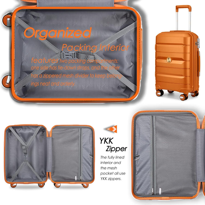 Sea choice Hartschalenkoffer Set 4 Teilig S/M/L/XL Rollkoffer Handgepäck 100% PP Reisekoffer mit 360