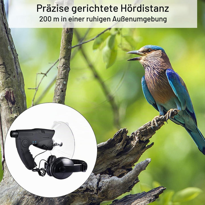 Richtmikrofon Parabolmikrofon Abhörgerät Vogelhorchgeräte mit 8-facher Vergrösserung, Mikrofon-Hörge