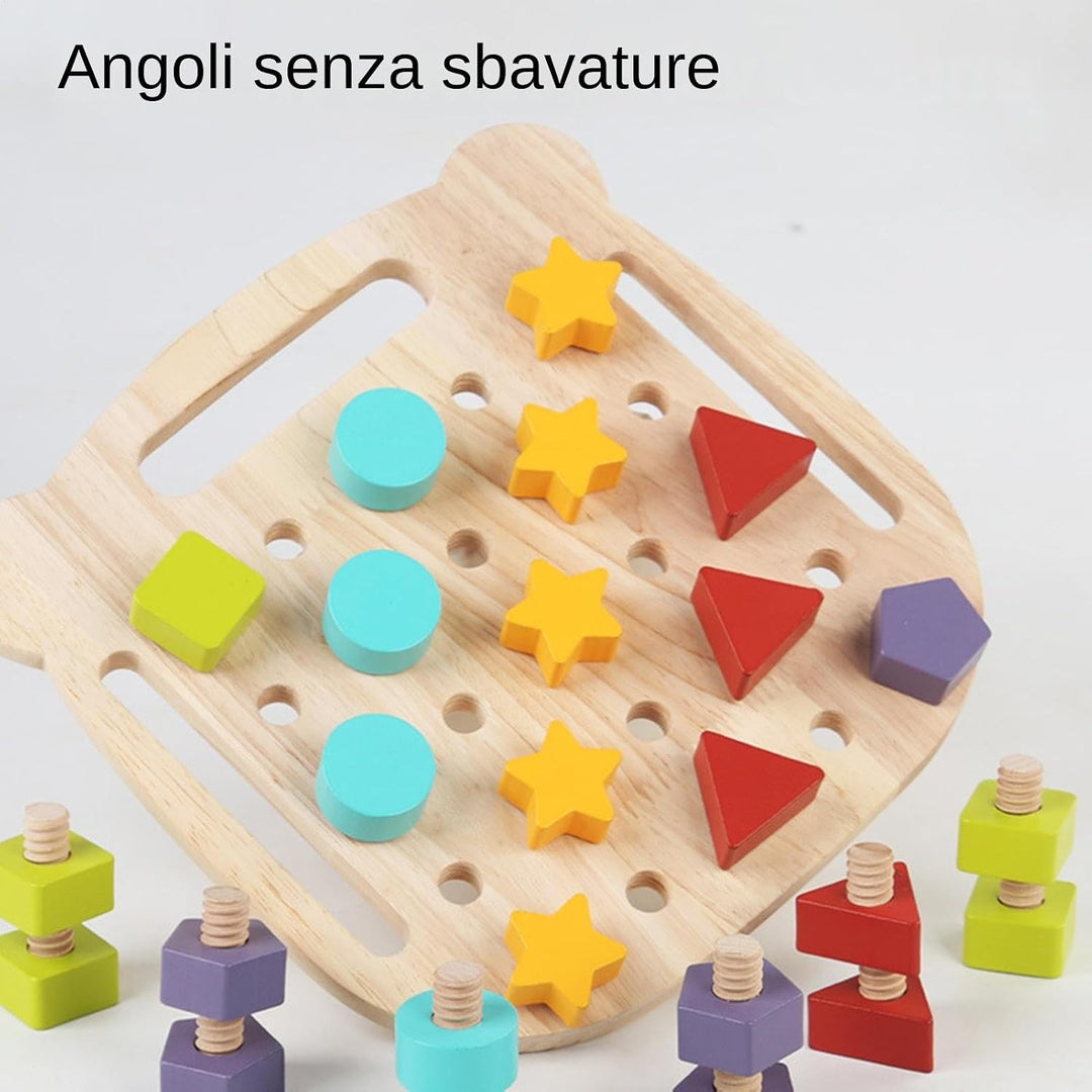 Brust-Schraubenspielzeug, Holzschraubendreher-Spielzeug | PEG Holzschrauben-Puzzlespiel | Lernset fü