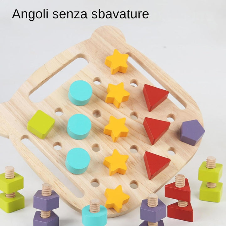 Brust-Schraubenspielzeug, Holzschraubendreher-Spielzeug | PEG Holzschrauben-Puzzlespiel | Lernset fü