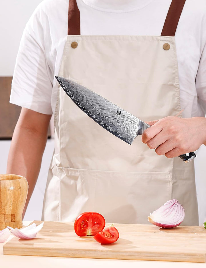 WILDMOK Kochmesser 8 Zoll Super Steel 67 Layer Damaskus Razor Sharp Gyuto Küchenmesser Schwarzer Har