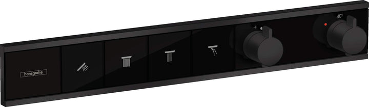 hansgrohe Unterputz Thermostat RainSelect, für 4 Funktionen, Mattschwarz Mattschwarz 4 Funktionen, M