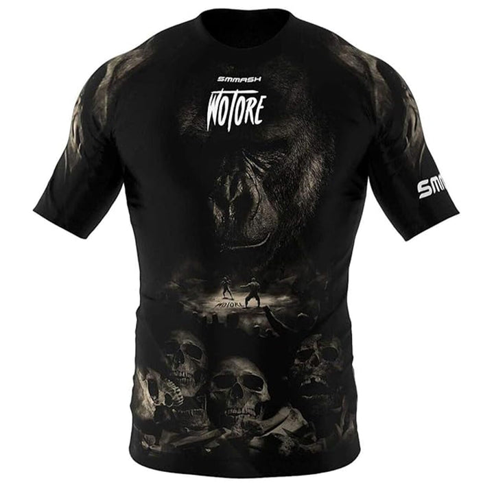 SMMASH Funktionsshirt Herren Rashguard Kurzarm Sportshirt MMA Thaibox Muay Thai Kickboxen Atmungsakt