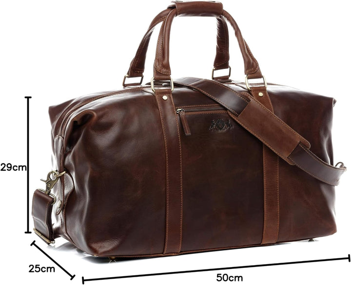 SID & VAIN XL Reisetasche Zane aus Premium Leder I Sporttasche gross XL gross für Herren I Weekender