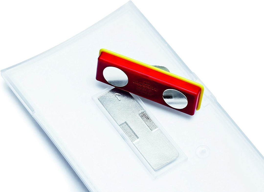 Durable Namensschild Click Fold 10 Stück mit Magnet im druckfertigen Set (54x90mm), mit 200 mikroper