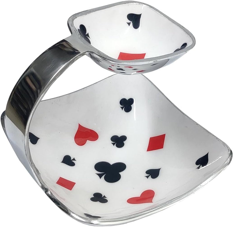 purpledip Servierplatte Tablett Bridge Poker Spielkarten Design???angeschnittene Schale f?r Dips/CHU