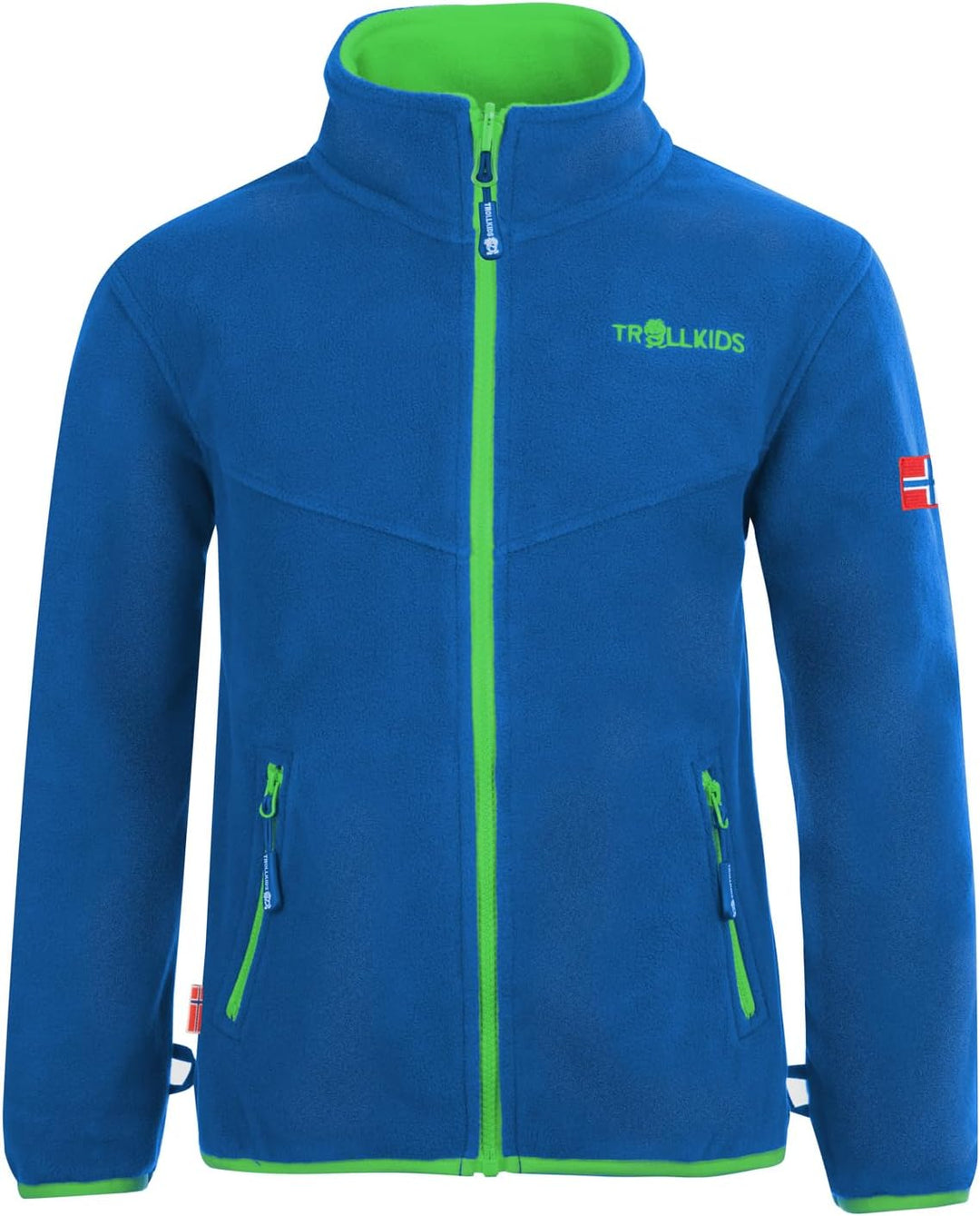 Trollkids Kinder Bryggen wasserdichte winddichte 3in1 Jacke 92 Mittelblau / Hellgrün, 92 Mittelblau