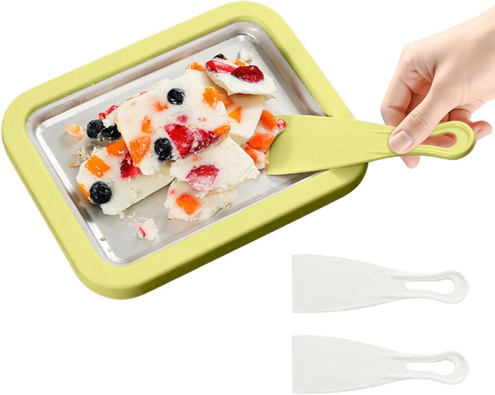 Gerät Für Die Herstellung Von Gerolltem Tablett Für Joghurt Rollen | Kühlplatte mit 2 Spateln Für Er