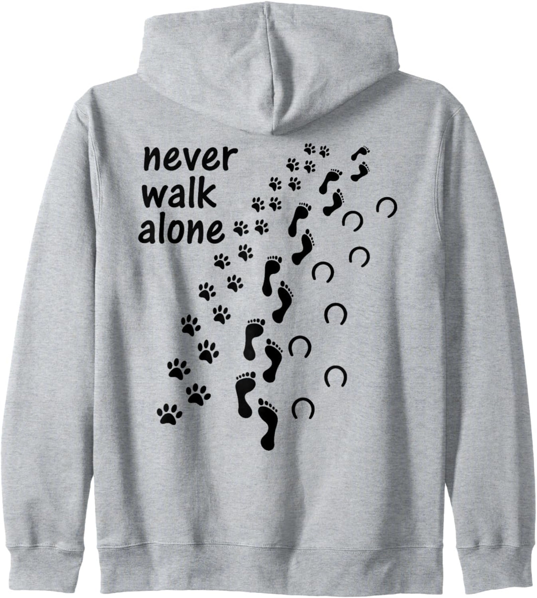 Never walk alone Tshirt für Hundebesitzer Frau Pferd Horse Kapuzenjacke