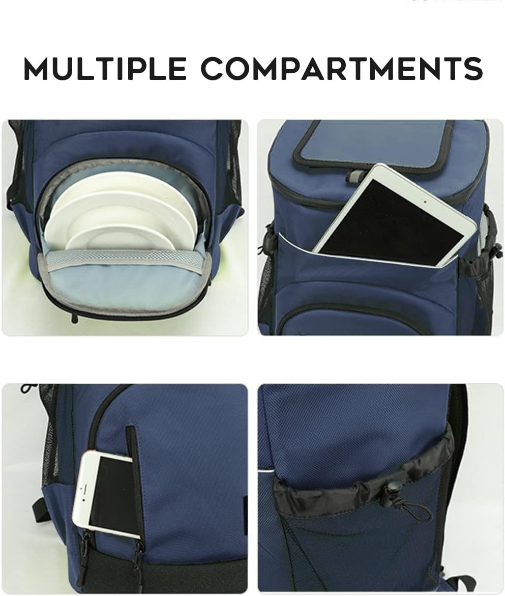 AUXDIQ 30L Kühlrucksack Wasserdichter Picknickrucksack Isoliert Kühltasche für Picknick Camping Wand