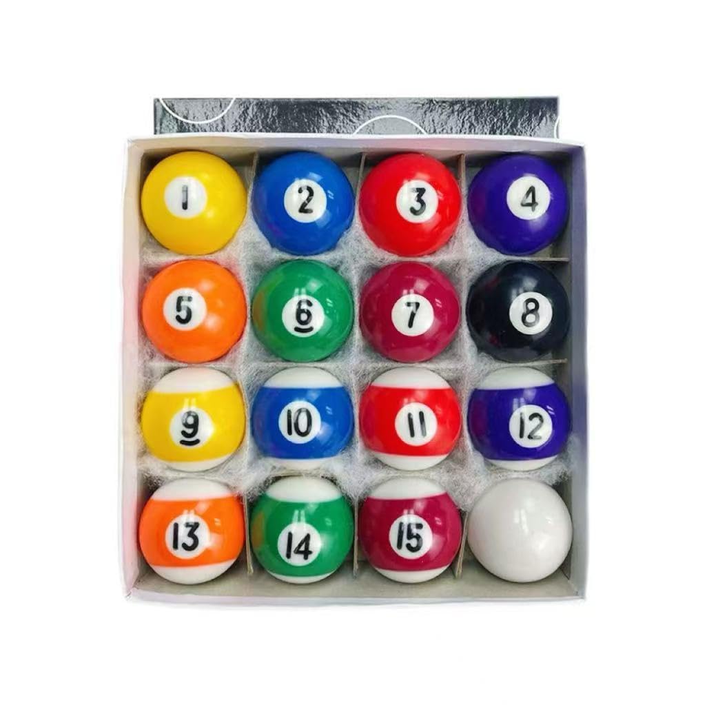 Billiard Balls Set,2-1/4" Pool Table Balls for Replacement,Pool Balls, Complete 16 Ball Set 1.5‘’(38