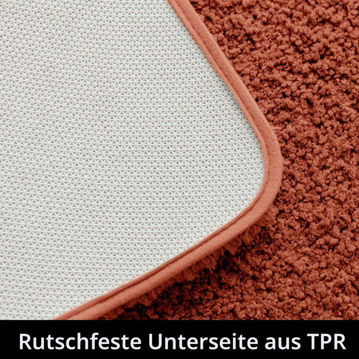 MIULEE Badematte Weiche Badteppich rutschfest Badvorleger Fussmatte Badzimmermatte Bettvorleger Flau