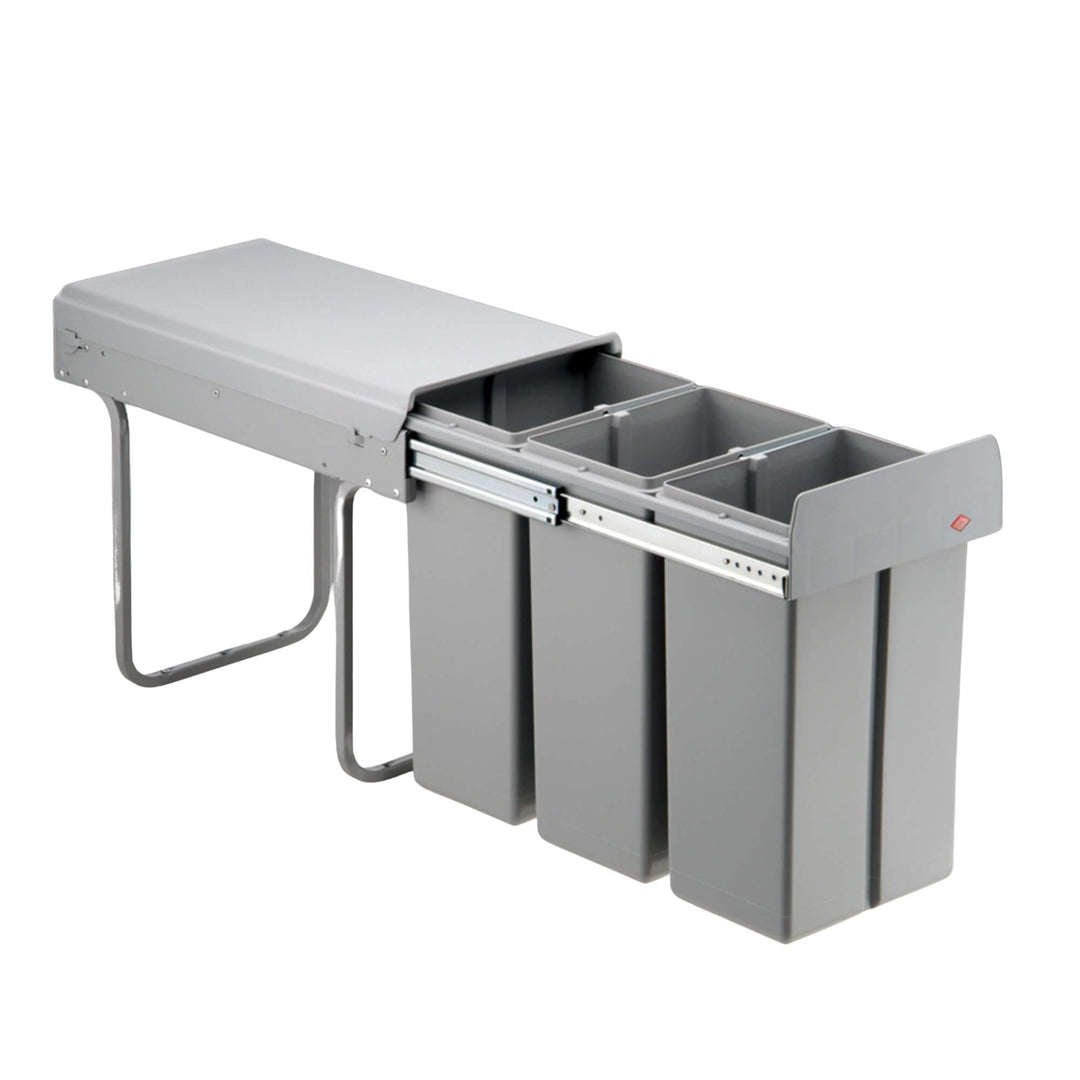 WESCO Bio Trio 30DT 3x10 Liter alugrau Einbau Abfallsammler Mülleimer Vollauszug