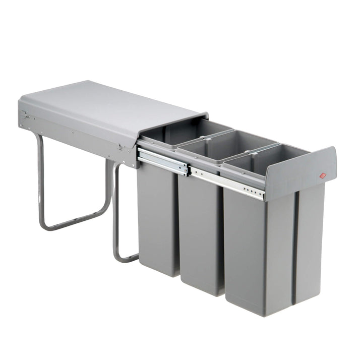 WESCO Bio Trio 30DT 3x10 Liter alugrau Einbau Abfallsammler Mülleimer Vollauszug