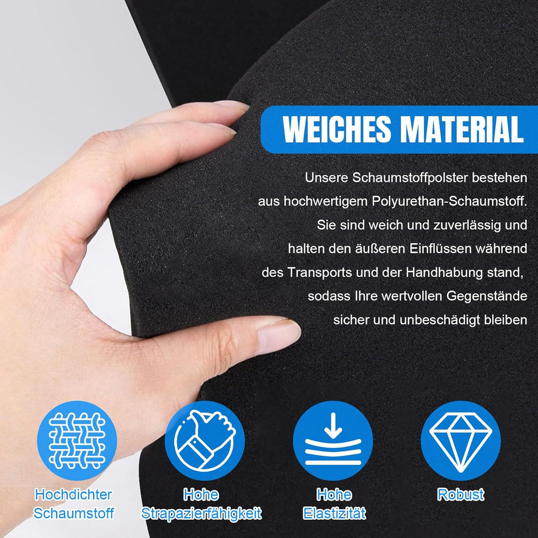 6 Stück Schaumstoff Zuschnit, 400 x 300 x 25 mm Schaumstoffeinlage Werkzeug, Einsätze für Koffer, Wü