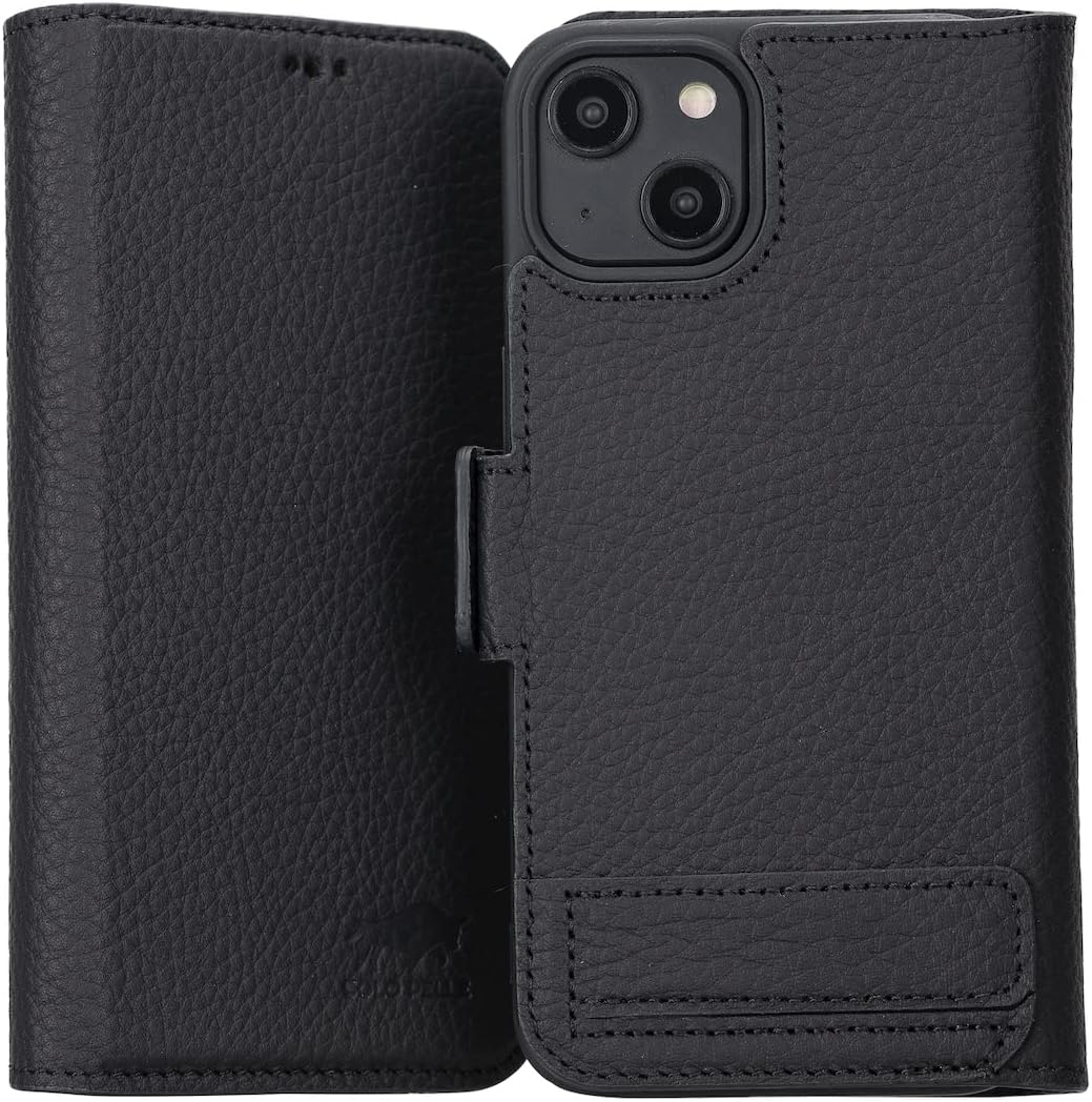 Solo Pelle aufklappbare Lederhülle kompatibel für iPhone 14 in 6.1 Zoll inkl. 1 Kartenfach für das o