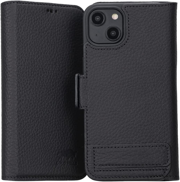 Solo Pelle aufklappbare Lederhülle kompatibel für iPhone 14 in 6.1 Zoll inkl. 1 Kartenfach für das o