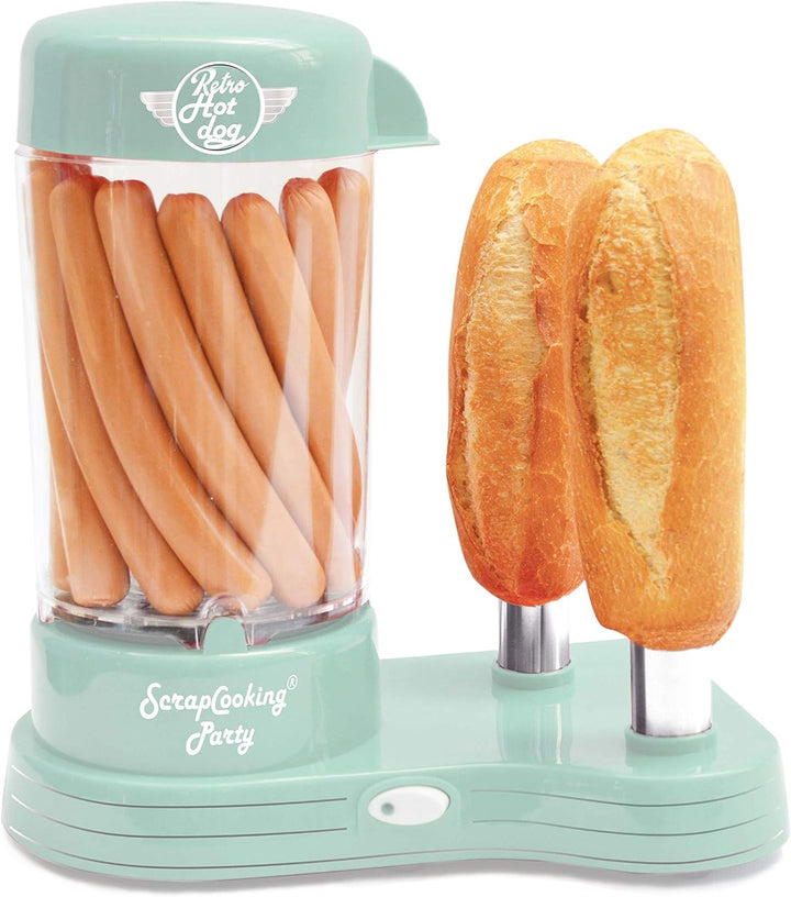 SCRAP COOKING 601 Hot Dogs Maschine für 12 Wurst & 2 Brote, Retro-Stil, Vintage, Grillen, Partys, Ke
