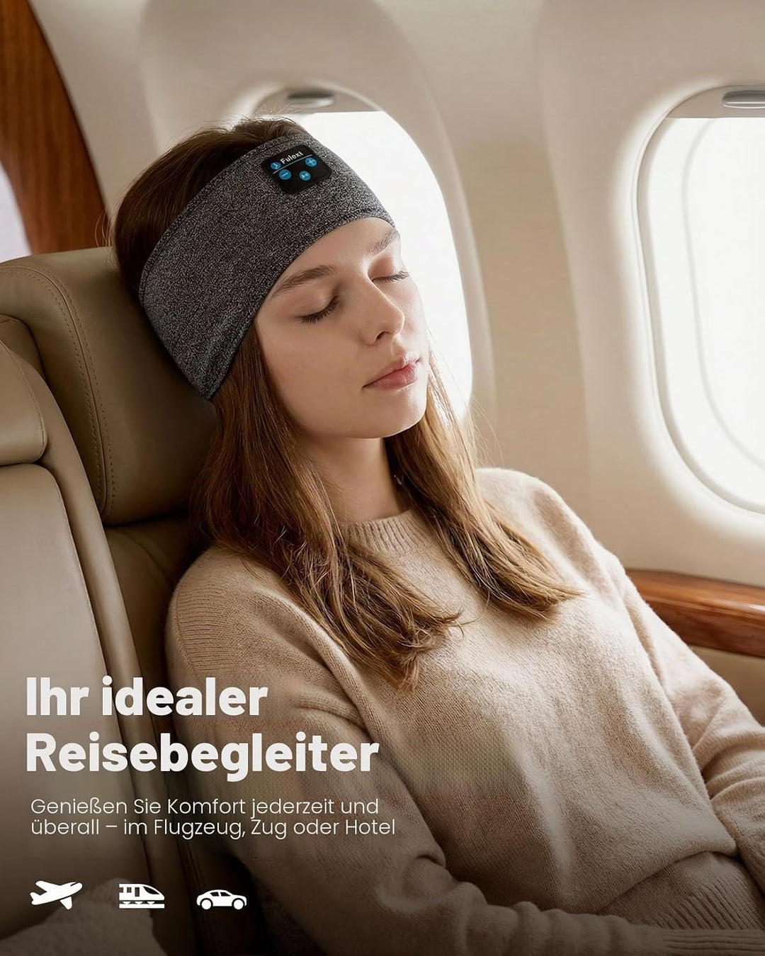 Schlafkopfhörer Bluetooth, Schlafkopfhörer Stirnband Weich Elastisch Bequem Bluetooth Stirnband Kopf