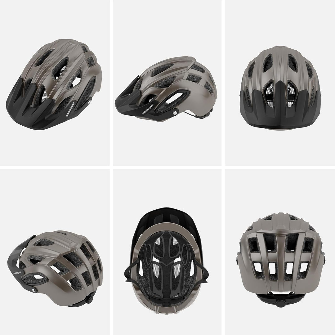 Shinmax Fahrradhelm für Herren Damen, Fahrrad Helm mit Beweglich Visier Titan M(54-58CM), Titan M(54
