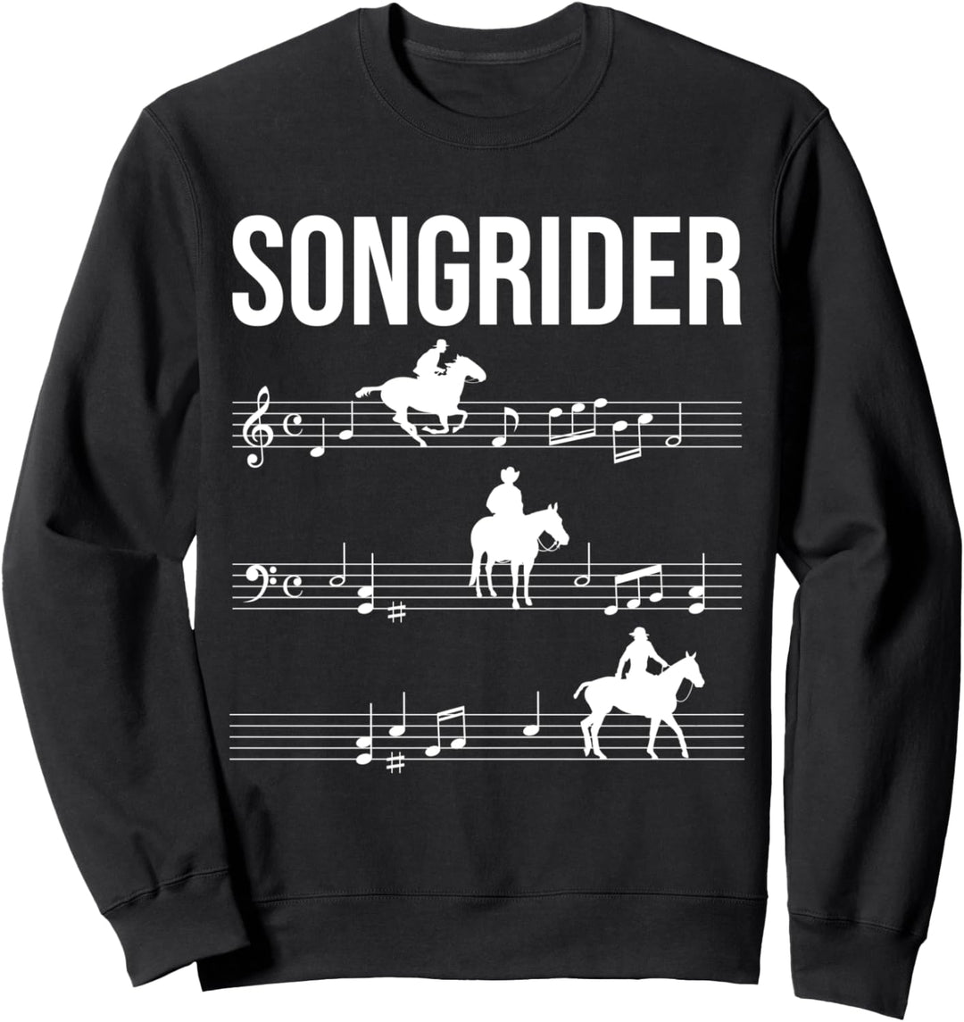 Pferde Musik Note Musiker Pferd Ride Songwriter Sweatshirt