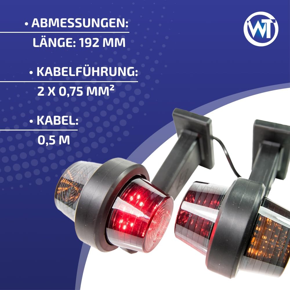 Web Truck 2 x LED Gummi Begrenzungsleuchte Seitenleuchte 12V 24V mit Old School DARK Graphite Positi