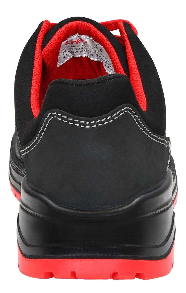 ELTEN Sicherheitsschuhe MAVERICK black-red Low ESD S3, Damen und Herren, Leder, Stahlkappe, leicht,