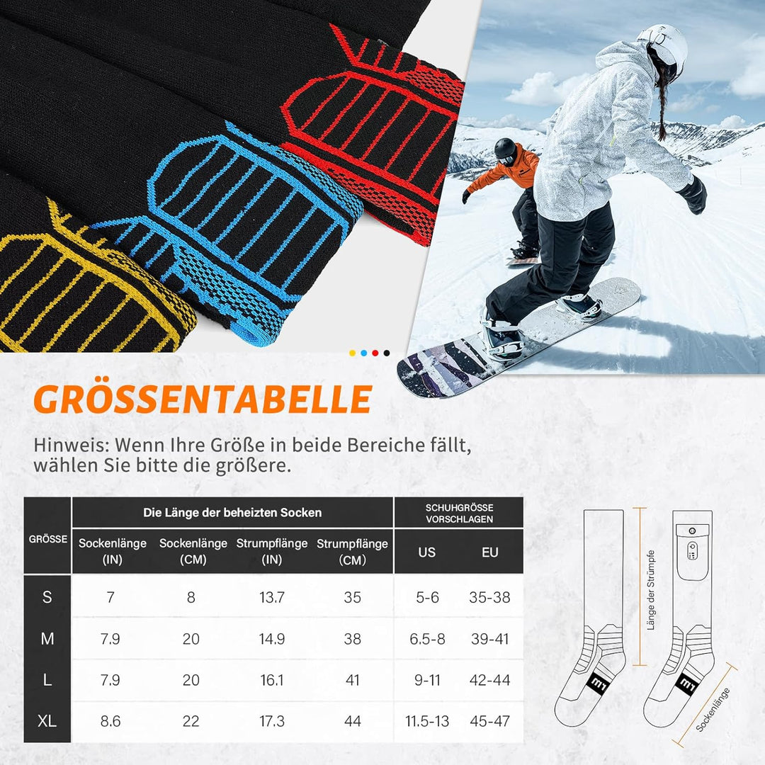 Dr.warm Beheizbare Socken Wiederaufladbare, Elektrische Beheizte Socken für Damen Herren, Winter Hei