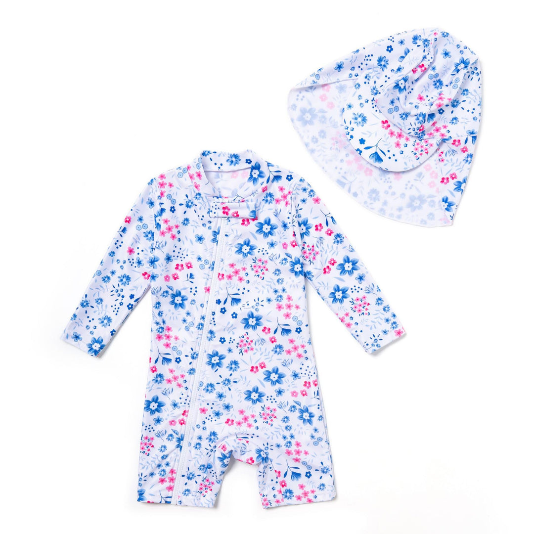 BONVERANO Baby Mädchen Recycelter Badeanzug mit einem durchgehendem Reissverschluss UV-Schutz 50+ 18