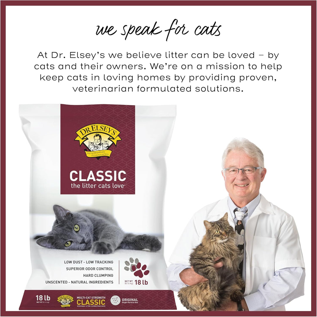 Dr. Elsey's Premium Clumping Cat Litter - Classic - 99.9% Dust-Free, Low Tracking, Hard Clumping, Su