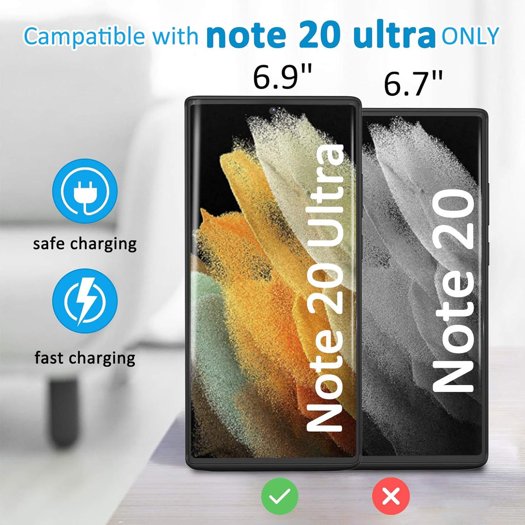 Gladgogo Akku Hülle für Samsung Galaxy Note 20 Ultra 5G, [6000 mAh] Zusatzakku Ladehülle Handyhülle