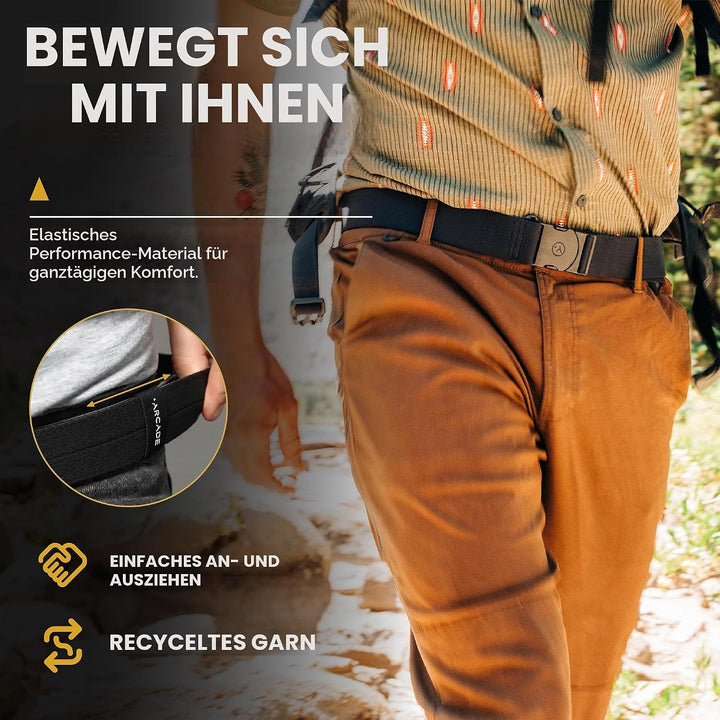 Arcade Unisex Abenteuer Gürtel (1er Pack) Einheitsgrösse Schwarz, Einheitsgr&amp;