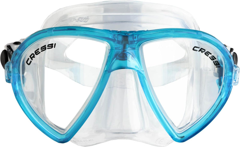 Cressi Tauchmaske Ocean Schnorchelmaske Transparent/Aquamarin, Schnorchelmaske Transparent/Aquamarin