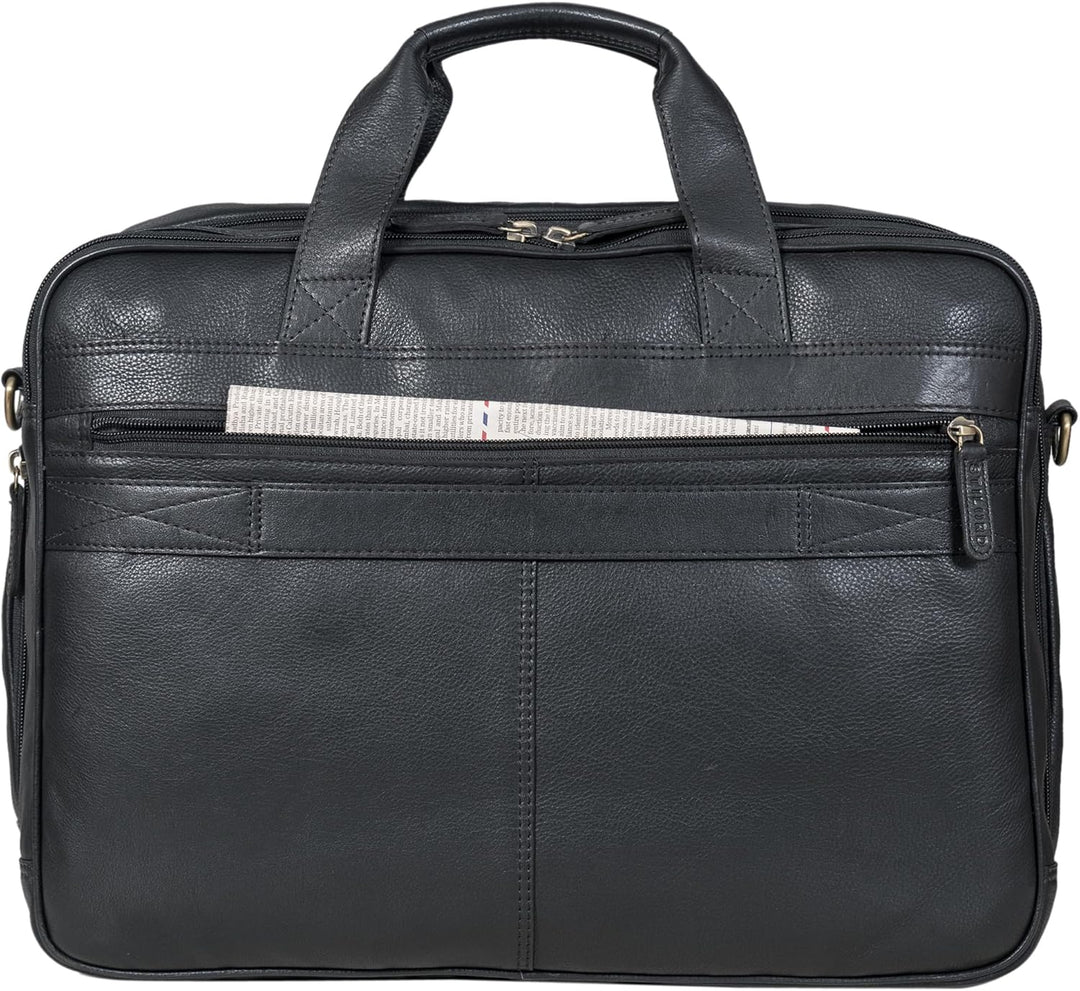 STILORD 'Arnold' Geräumige Laptoptasche Leder 17.3 Zoll bis 19 Zoll Vintage Aktentasche Lehrertasche