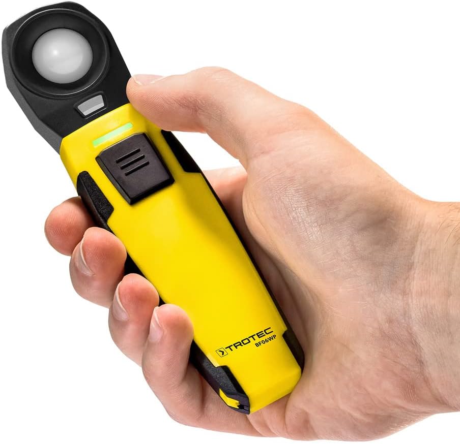 TROTEC Luxmeter BF06WP Belichtungsmesser für Fotografie Messbereich bis zu 40.000 Lux Bluetooth appS