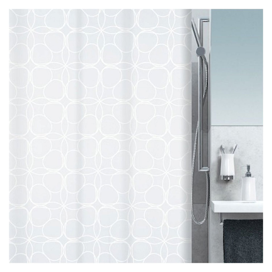 Spirella Anti-Schimmel Duschvorhang - Anti-Bakteriell, waschbar, wasserdicht, Polyester, „Filigran“