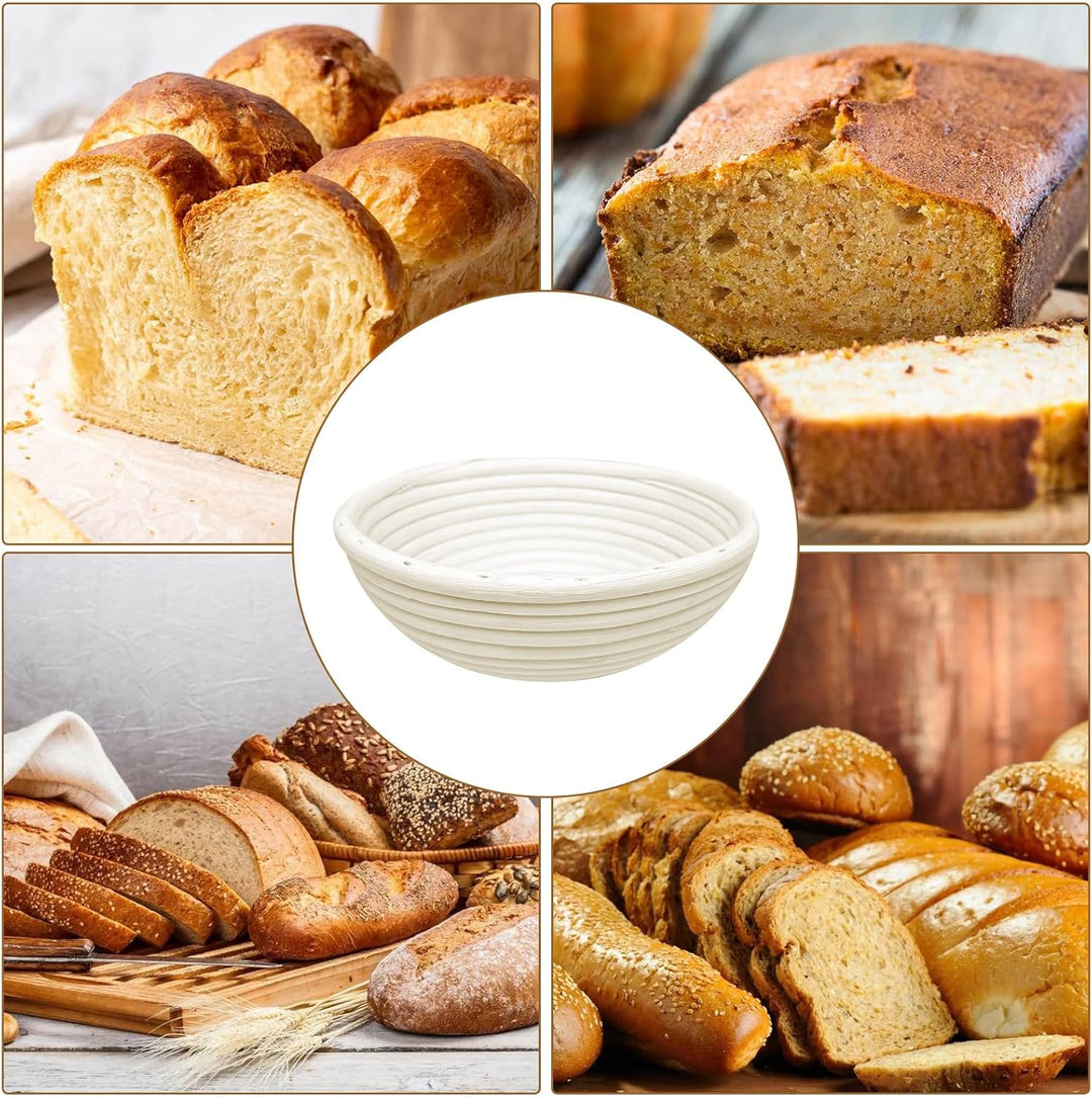 2 Stück Gärkörbchen, Brotkorb Mit Waschbarem Leineneinsatz, Gärkorb, Rundes Gärkorb Zum Brotbacken-S