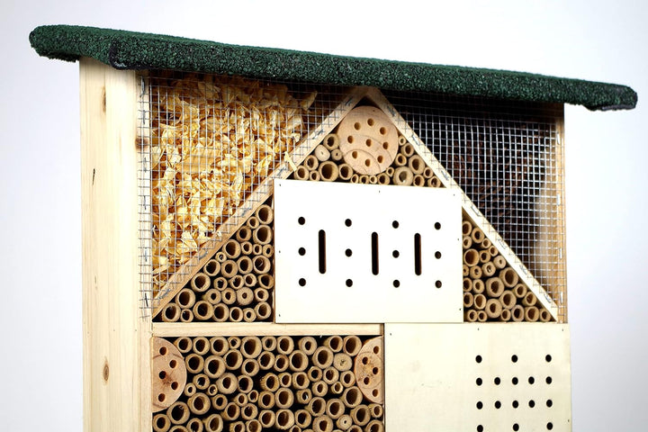 Kobolo Insektenhotel Insektenhaus Villa aus Holz - inkl Füllung - 49x26x107 cm - Gross XXL