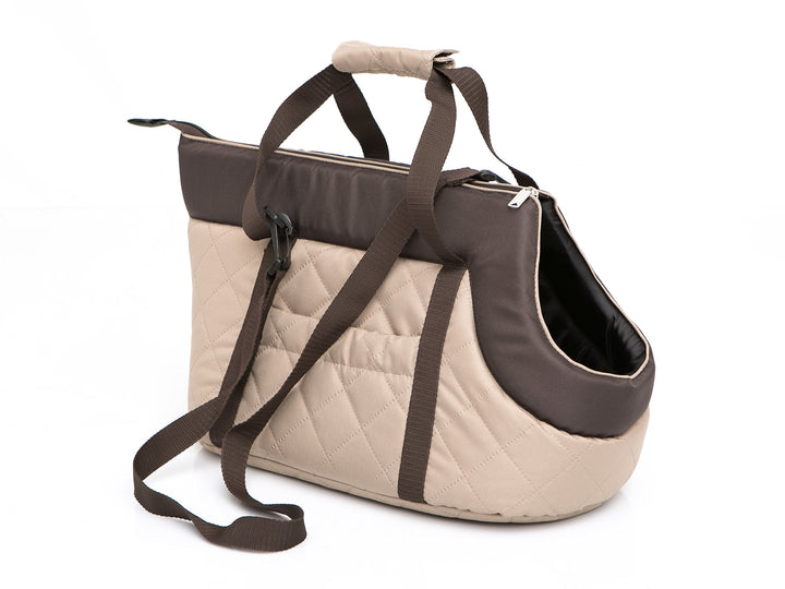 PillowPrim Hundetasche Tragetasche für kleinen und mittleren Hund Welpen Katze, Rucksack Beige - von